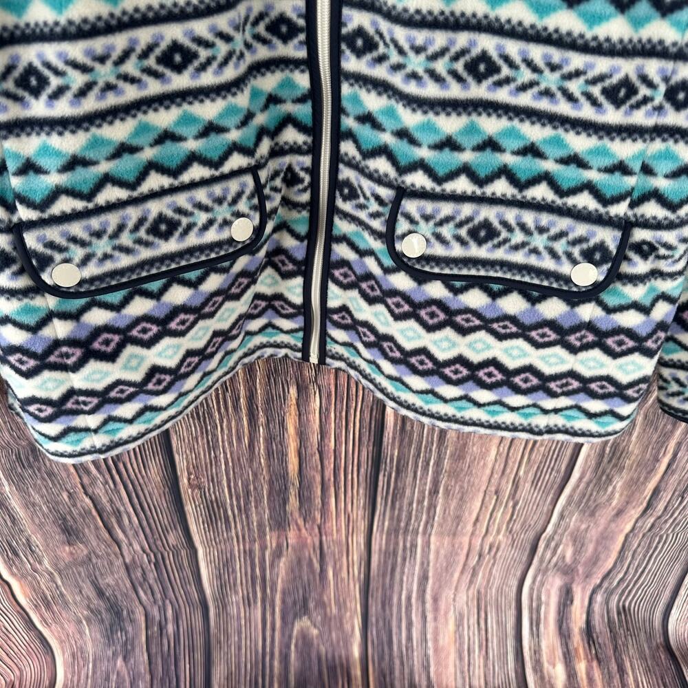 Preowned Talbots Fair Isle Fleece Jacket Women's Large - Picture 4 of 10